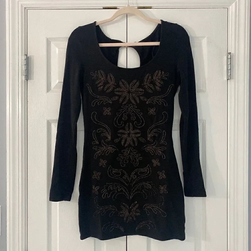 Free People mini dress with top stitching (tag cut out)